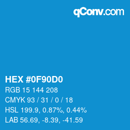 Color code: HEX #0F90D0 | qconv.com