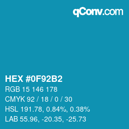 Color code: HEX #0F92B2 | qconv.com