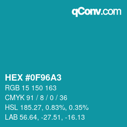 Color code: HEX #0F96A3 | qconv.com