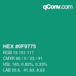 Color code: HEX #0F9775 | qconv.com