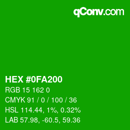Color code: HEX #0FA200 | qconv.com