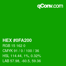 Color code: HEX #0FA200 | qconv.com