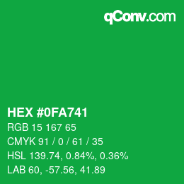 Color code: HEX #0FA741 | qconv.com
