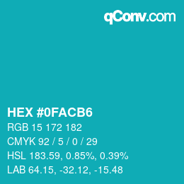 Color code: HEX #0FACB6 | qconv.com