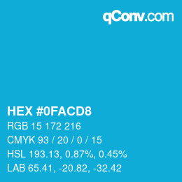 Color code: HEX #0FACD8 | qconv.com