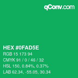 Código de color: HEX #0FAD5E | qconv.com
