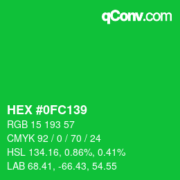 Color code: HEX #0FC139 | qconv.com