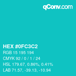 Color code: HEX #0FC3C2 | qconv.com