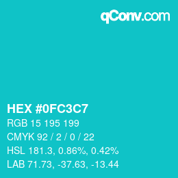 Color code: HEX #0FC3C7 | qconv.com