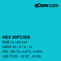 Color code: HEX #0FC3D6 | qconv.com