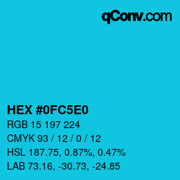 Color code: HEX #0FC5E0 | qconv.com