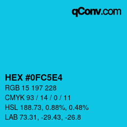 Color code: HEX #0FC5E4 | qconv.com