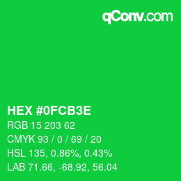 カラーコード: HEX #0FCB3E | qconv.com