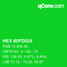 Color code: HEX #0FD024 | qconv.com