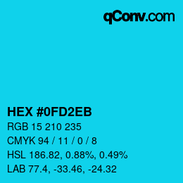 Color code: HEX #0FD2EB | qconv.com