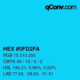 Color code: HEX #0FD2FA | qconv.com
