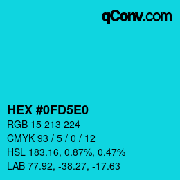 Color code: HEX #0FD5E0 | qconv.com