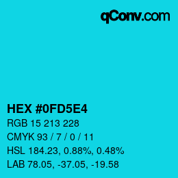 Color code: HEX #0FD5E4 | qconv.com