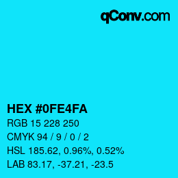カラーコード: HEX #0FE4FA | qconv.com