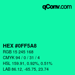 カラーコード: HEX #0FF5A8 | qconv.com