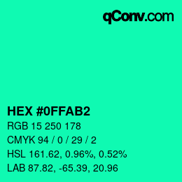 カラーコード: HEX #0FFAB2 | qconv.com