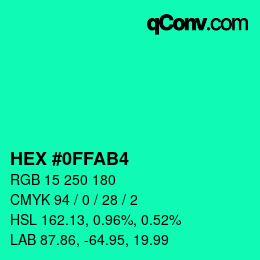 颜色代码: HEX #0FFAB4 | qconv.com