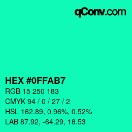 カラーコード: HEX #0FFAB7 | qconv.com