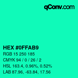Color code: HEX #0FFAB9 | qconv.com