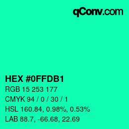 カラーコード: HEX #0FFDB1 | qconv.com