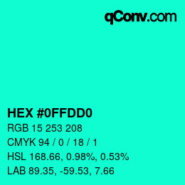 カラーコード: HEX #0FFDD0 | qconv.com