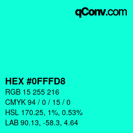 カラーコード: HEX #0FFFD8 | qconv.com