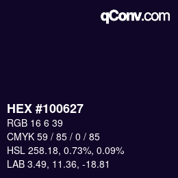 Color code: HEX #100627 | qconv.com