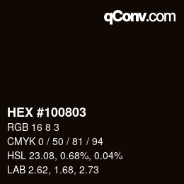 Código de color: HEX #100803 | qconv.com