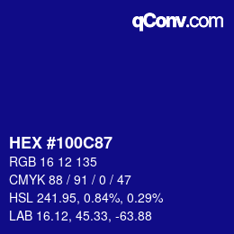 Color code: HEX #100C87 | qconv.com