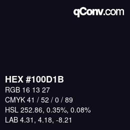 Color code: HEX #100D1B | qconv.com