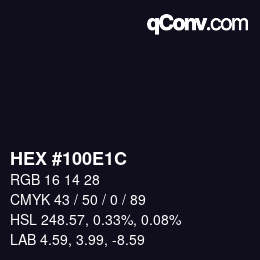 颜色代码: HEX #100E1C | qconv.com