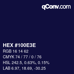 Color code: HEX #100E3E | qconv.com