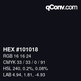 Color code: HEX #101018 | qconv.com