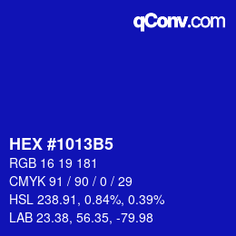 Color code: HEX #1013B5 | qconv.com