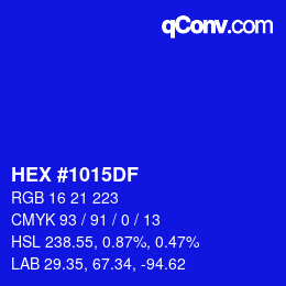 Color code: HEX #1015DF | qconv.com