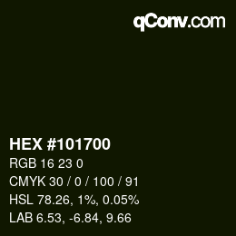カラーコード: HEX #101700 | qconv.com