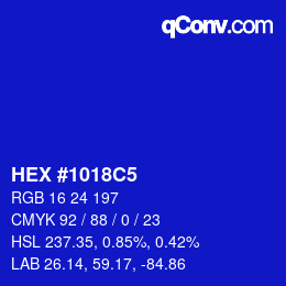 Color code: HEX #1018C5 | qconv.com
