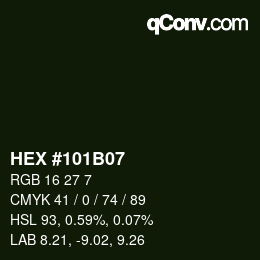 カラーコード: HEX #101B07 | qconv.com