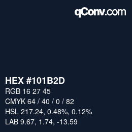 Color code: HEX #101B2D | qconv.com