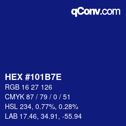 Color code: HEX #101B7E | qconv.com