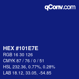 Color code: HEX #101E7E | qconv.com