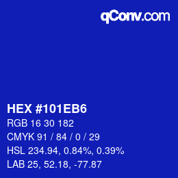 Color code: HEX #101EB6 | qconv.com
