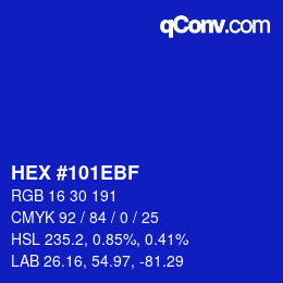 カラーコード: HEX #101EBF | qconv.com
