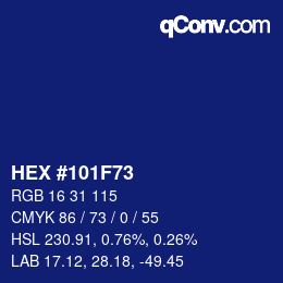 Color code: HEX #101F73 | qconv.com