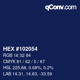 Color code: HEX #102054 | qconv.com